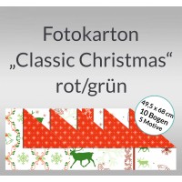 Fotokarton "Classic Christmas" rot/grün 49,5 x 68 cm - 10 Bogen sortiert