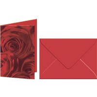 Grußkarten "Rosen" mit Kuverts 
rot