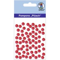 Pompons "Plüsch" 7 mm rubinrot