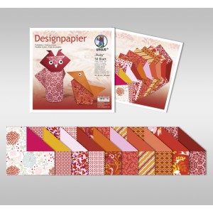 Designpapier Faltblätter "Ruby" 100 g/qm 10 x 10 cm - 50 Blatt