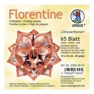 Faltblätter Florentine "Chrysanthemen" 10 x 10 cm - 65 Blatt