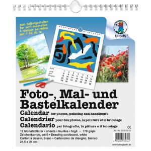 Foto-, Mal- und Bastelkalender weiß
