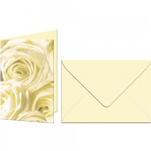 Grußkarten "Rosen" mit Kuverts champagner