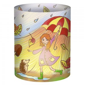 Mini-Tischlichter "Ambiente" Mädchen mit Regenschirm - Motiv 26