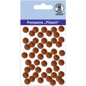Pompons "Plüsch" 10 mm dunkelbraun