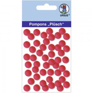 Pompons "Plüsch" 10 mm rubinrot