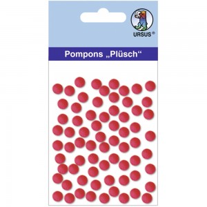 Pompons "Plüsch" 7 mm rubinrot