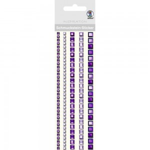 Schmuckstein Sticker "Bordüren" quadratisch lila