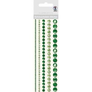 Schmuckstein Sticker "Bordüren" rund grün