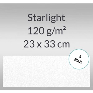 Starlight 120 g/qm 23 x 33 cm hochweiß - 5 Blatt