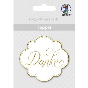 Topper "Danke" weiß/gold - Motiv 11