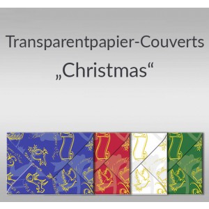 Transparentpapier-Kuverts "Christmas" 115 g/qm - 5 Stück