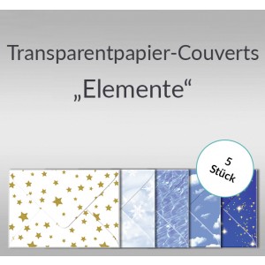 Transparentpapier-Kuverts "Elemente" 115 g/qm - 5 Stück