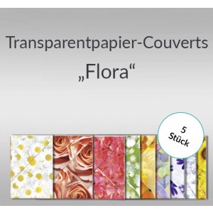Transparentpapier-Kuverts "Flora" 115 g/qm - 5 Stück sortiert