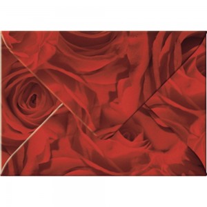 Transparentpapier-Kuverts "Rosen" 115 g/qm rot - 5 Stück