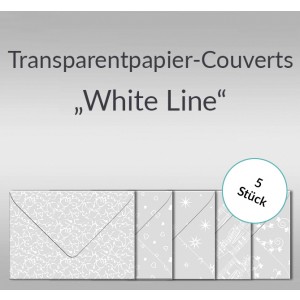 Transparentpapier-Kuverts "White Line" 115 g/qm - 5 Stück sortiert